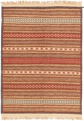 Kelim Sirjan Teppich 147x197 cm handgewebt Wolle Persien Unikat Neu