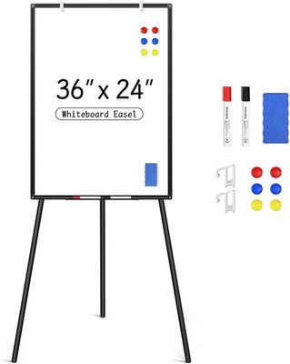 Magnetic Whiteboard W/ Stand Dry Erase Adjustable Tripod White Board 36'' x 24''