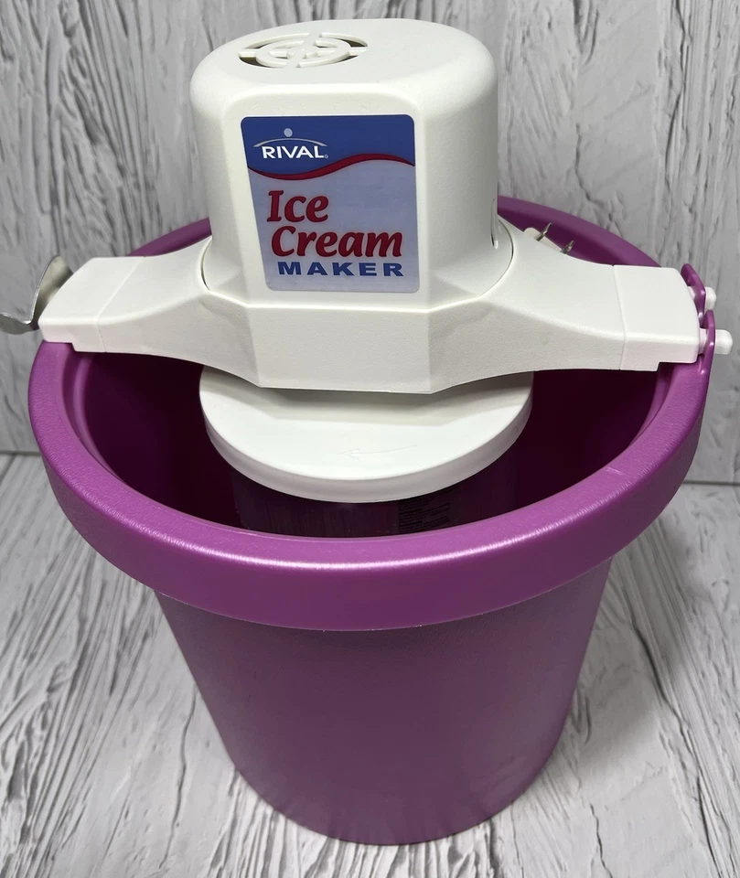 Rival 4夸脱冰淇淋和酸奶冰柜老式冰淇淋机紫色已测试 — 第 2/4 张图片