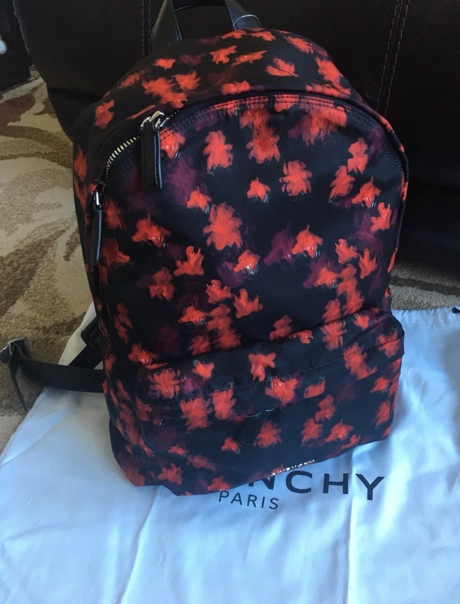 Givenchy Unisex Red Black Rose Floral Foliage Nylon Backpack W/ Leather Straps Givenchy Backpack Bags & Handbags for Women for sale | eBay main image 3