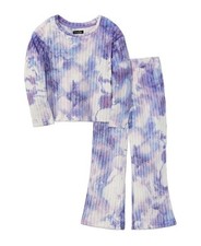 Girl  s CUDDL DUDS Ribbed Fleece Long Sleeve 2-Piece Pajama Set Size S 6/6X NWT