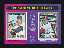 1975 Topps #205 CARL YASTRZEMSKI & ORLANDO CEPEDA 1967 Most Valuable Players EX