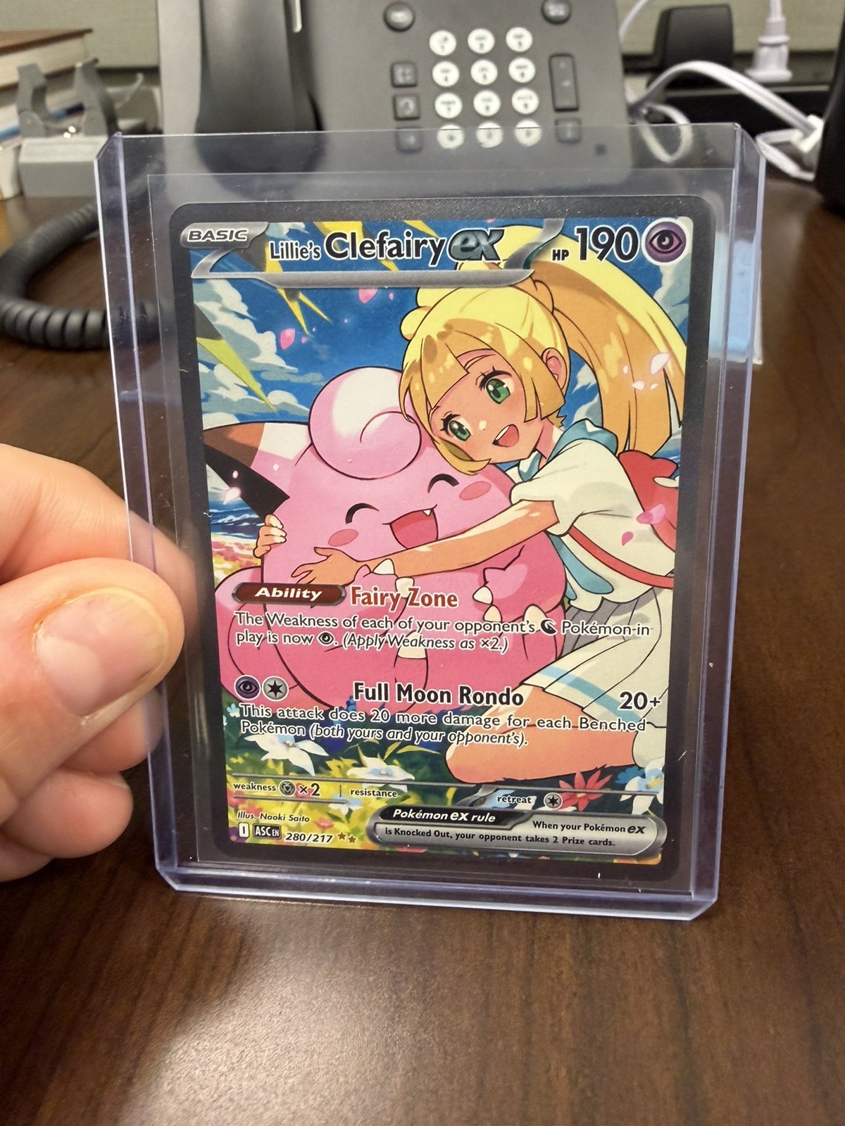 Pokemon Ascended Heroes Lillie’s Clefairy EX 280/217 Seceret Illustration Rare