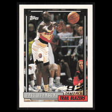Dave Johnson Rookie #382 1992 Topps Portland Trail Blazers Basketball Card NBA. rookie card picture