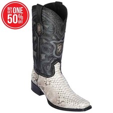 Los Altos Natural Genuine Python Snake Western Cowboy Boot USA Mens Size 10 