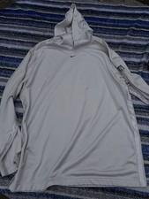vintage y2k Nike center swoosh Men's Gray Pullover Hoodie Polyester Size XL