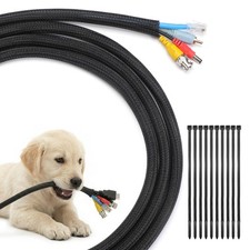 10FT Cable Sleeve Wire Loom Tubing 1/2 Inch Black Split Braided Cord Protector M