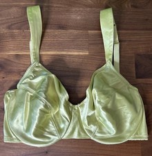 Vtg Victoria's Secret Bra Second Skin Satin Underwire Size 32D Green Silky
