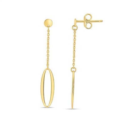 Ohrhänger, 14 Karat Gelbgold, 5,10 mm, Ohrhänger, minimalistisch