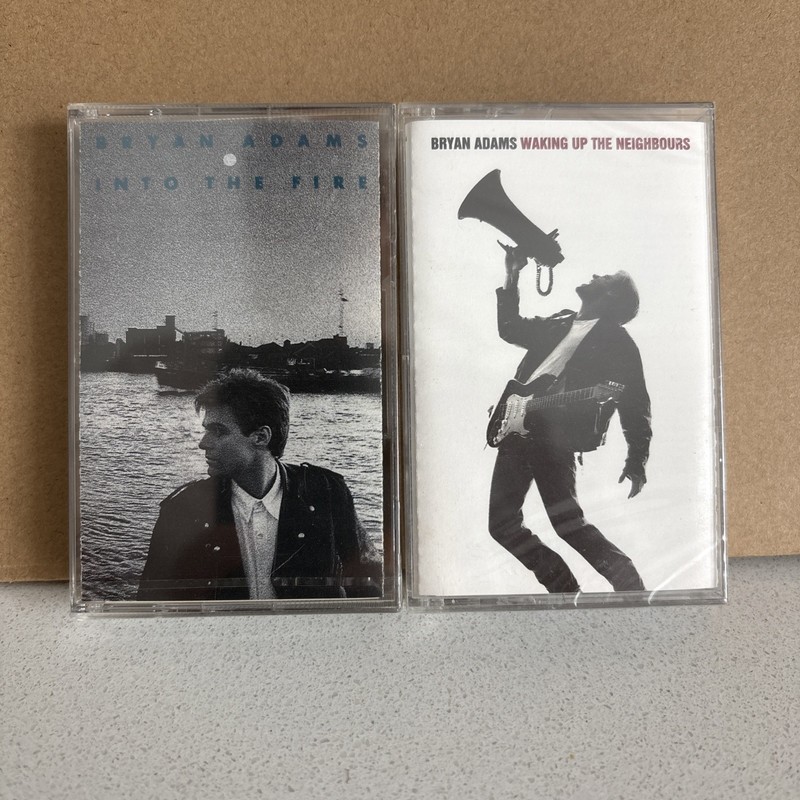 BRYAN ADAMS Waking Up The Neighbors, Into The Fire SEALED Cassettes Brand New