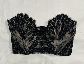 Victoria&rsquo;s Secret Dream Angels Lace Bustier Corset Top Black Strapless M Zip