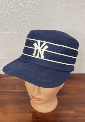 Vintage 80s New York Yankees Pillbox Snapback Hat 3 Stripe MLB