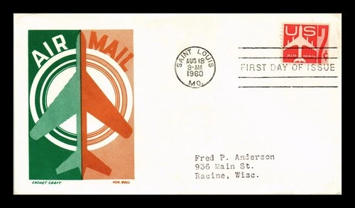 US COVER AIR MAIL 7C FIRST DAY ISSUE KEN BOLL CACHET CRAFT