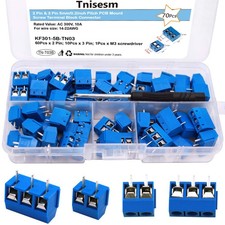 70pcs 2  3 Pin 5mm Pitch PCB Mount Screw Terminal Block Connectors Splicable TN