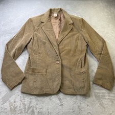 Vintage 70s Corduroy Blazer Women s Size 11 Tan Cotton Jacket Fits S/M
