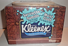 KLEENEX MOIST CLOTHS FOR HANDS FACES DECORATIVE PACKAGE FROM YEAR 2004 BROWN