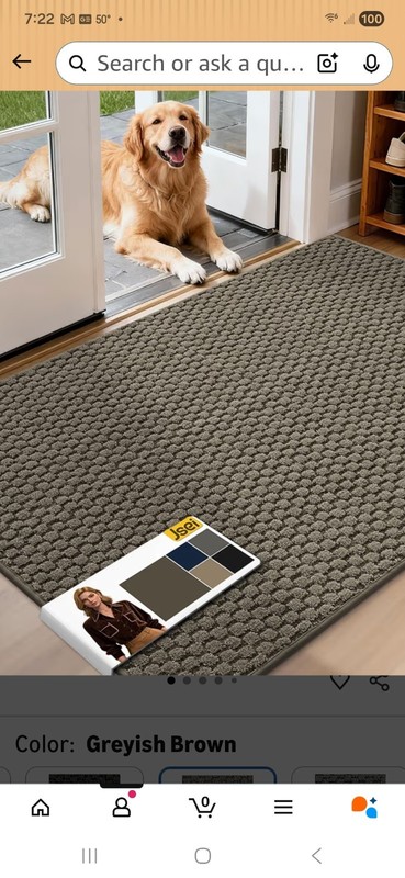 JSEI Dirt Trapper Door Mat 32"x48", Non-Slip Entryway Rugs Doormat Indoor,...