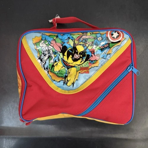 Vintage Marvel Comics X Men Soft Lunch Box Wolverine Cyclopes Thor Silver Surfer
