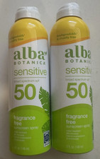 2x Alba Botanica Sensitive Sunscreen Fragrance Free Arisol Spray SPF 50 6oz 10/2