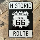 VINTAGE HISTORIC ROUTE 66 8X12 INCHES PORCELAIN ENAMEL SIGN