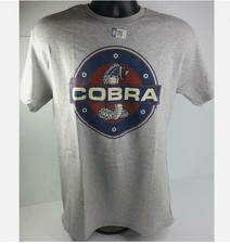 Ford Mustang Cobra T-Shirt - Blue Red Snake Logo / Emblem w/ Script Licensed