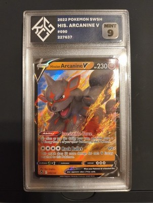 900 000 pokemon card Hisuian Arcanine V 090/195 Swsh12: Sword & Shield - Silver Tempest Holo for  sale online