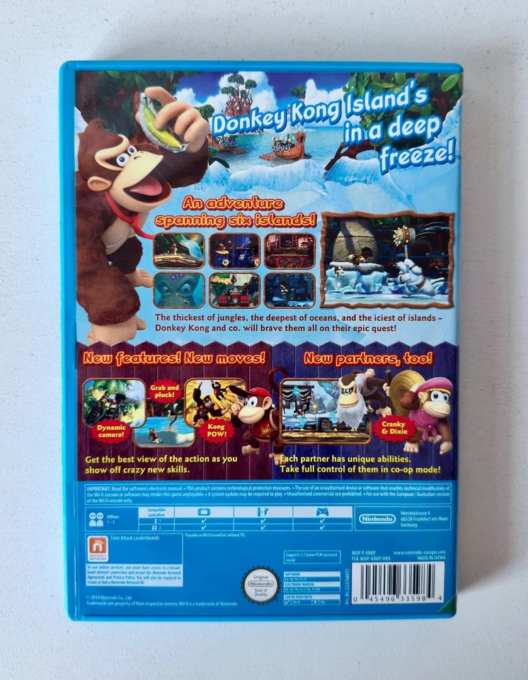 Donkey Kong Country Tropical Freeze Inc Artwork Wii U Like New Mint Disc - Image 2 of 3