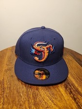 Jacksonville Jumbo Shrimp 59Fifty New Era Baseball Cap Hat Blue Fitted 7 3/8 USA