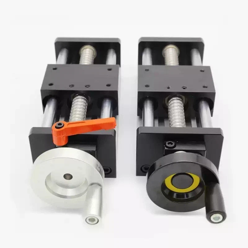 Modulo Tavolo Scorrevole Lineare Manuale Volantino Tavolo Traduttore di Precisione con Scala - Immagine 3 di 4