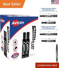 Marks-A-Lot Large Desk-Style Chisel Tip, Value Pack 36 Black Permanent Marker...
