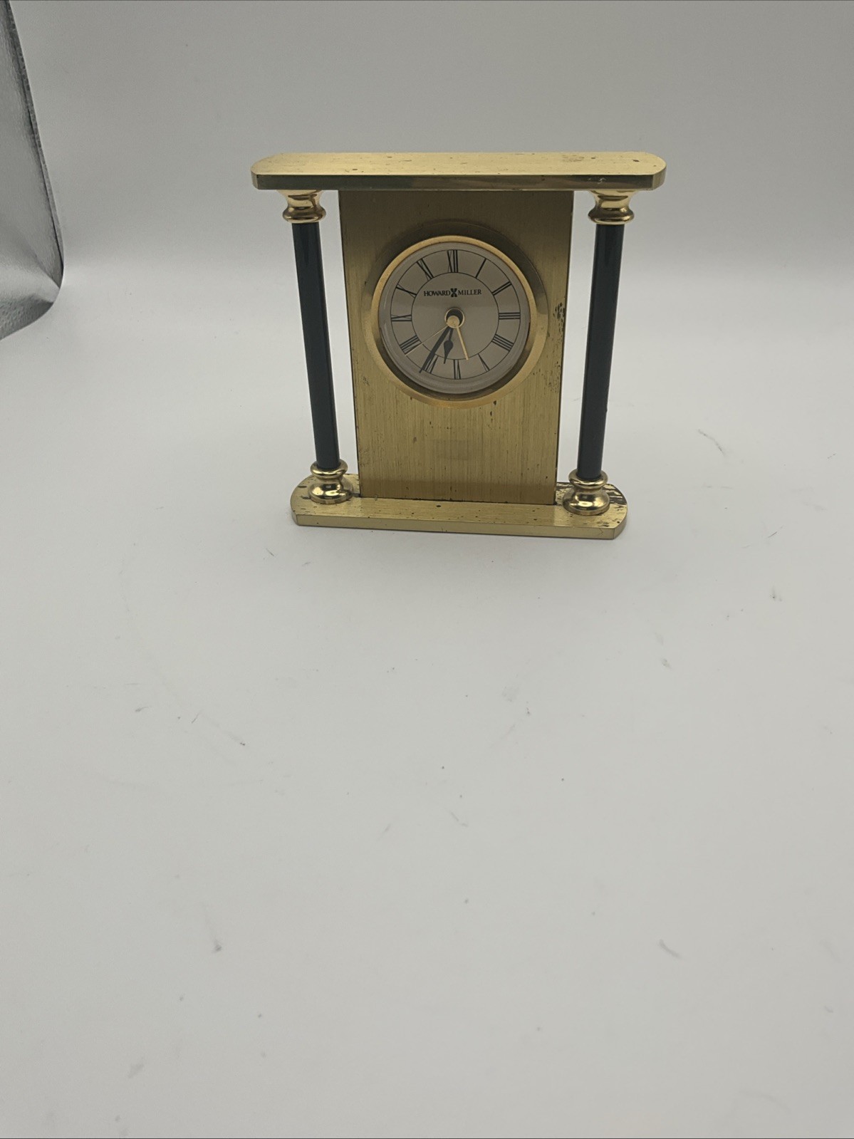 Howard Miller Casey Brass Quartz Desk Alarm Clock Model 613 621 Untested photo Howard Miller Casey Brass Quartz Desk Alarm Clock Model 613 621 Untested featured image