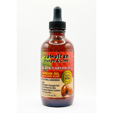 Jamaican Mango  Lime 100 Natural Black Castor Oil 4oz Argan Oil 
