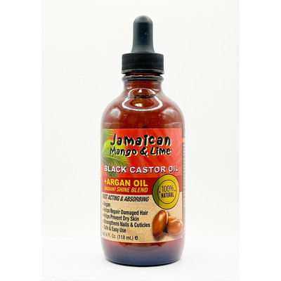 Jamaican Mango & Lime 100% Natural Black Castor Oil 4oz (Argan Oil)