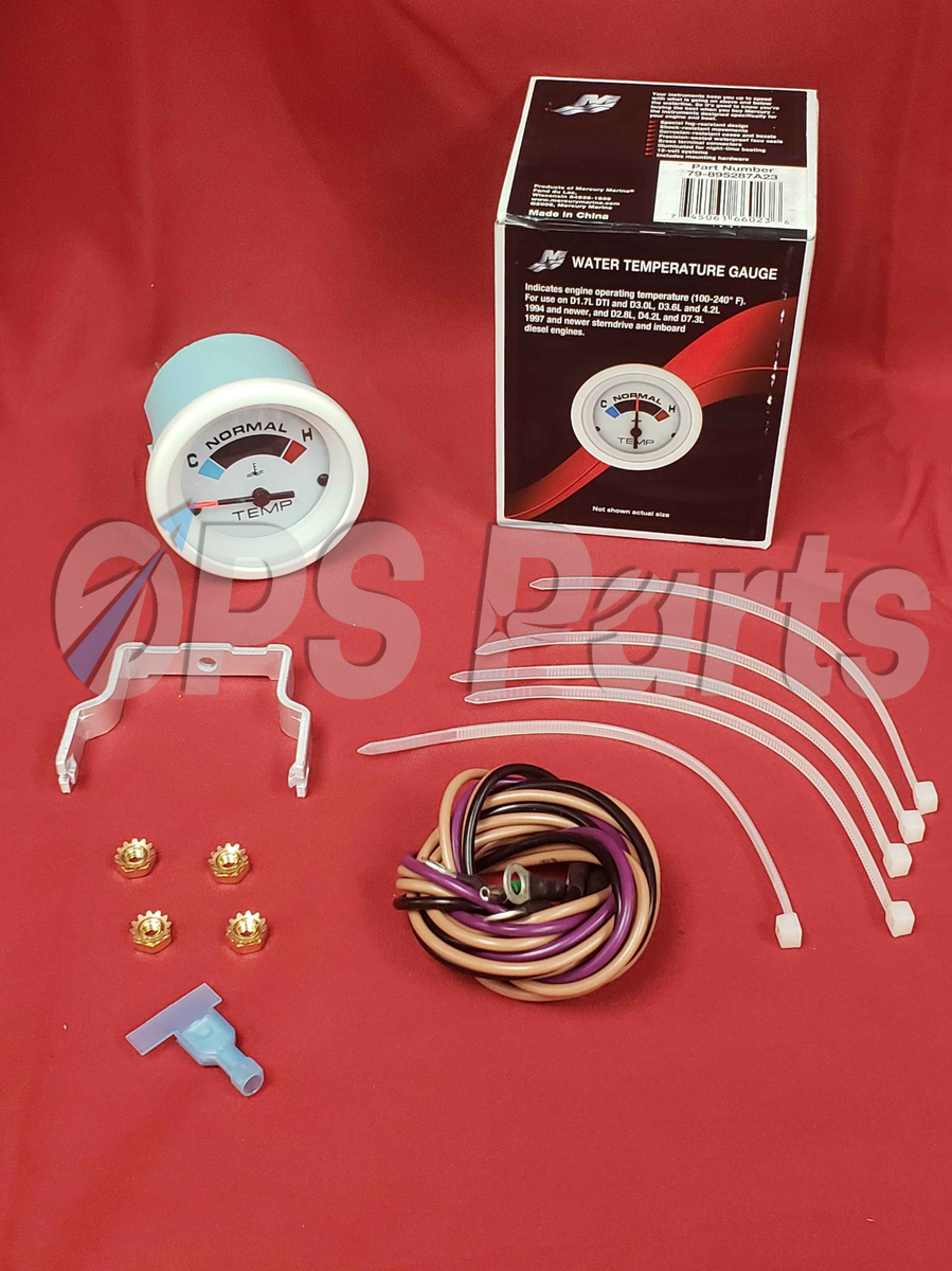 Mercury Analog 240 Degree Water Temp Gauge Diesel Engine Only