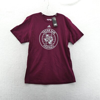 Texas A&M Aggies Shirt Mens Large Red Adidas College Football Field Sports New