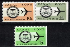 US Panama Canal Zone Coat of Arms Seal Aviation set 1969 MNH A-17