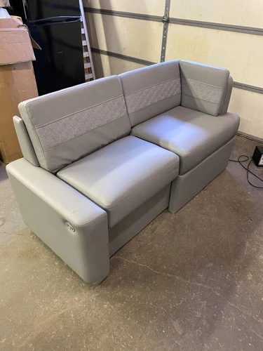 Williamsburg Ultraleather Grey POWER Euro Dinette Gray RV Boat Motorhome seats