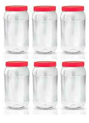NEU 6 x 1500ml Set Klar Kunststoff Aufbewahrungsbehälter mit Schraubdeckel
