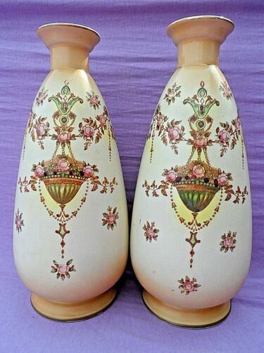 Vase Vintage Crown Devon - Motif Salamandre Et Libellule - Hauteur 9 Cm - Occasion