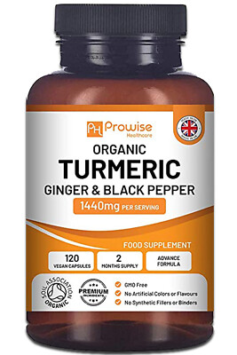 Prowise Bio Kurkuma Curcumin 1440mg 120 Kapseln mit schwarzem Pfeffer & Ingwer