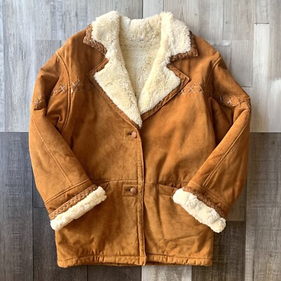 LNR Neiman Marcus Suede Shearling Coat Size S | eBay