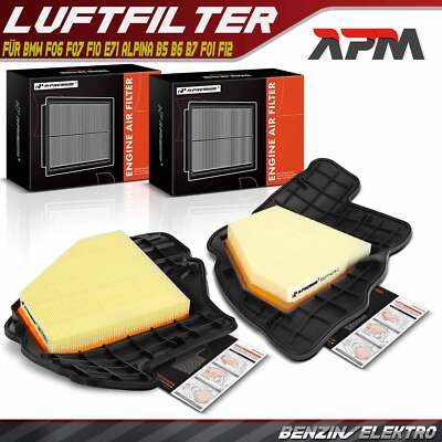 2x Luftfilter Motorluftfilter für BMW F06 F07 F10 E71 Alpina B5 B6 B7 F01 F12