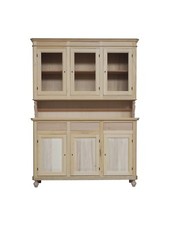 CREDENZA + VETRINA NAPOLETANA 150*45*210 H, IN LEGNO GREZZO DA VERNICIARE