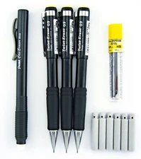 Pentel Twist-Erase Lot Mechanical Automatic Pencils 0.9mm Clic Eraser Lead Black