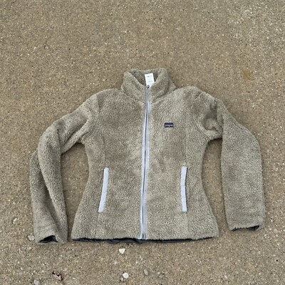 Women's Patagonia Los Lobos Jacket 25595 Small Fuzzy Fleece Grey Full