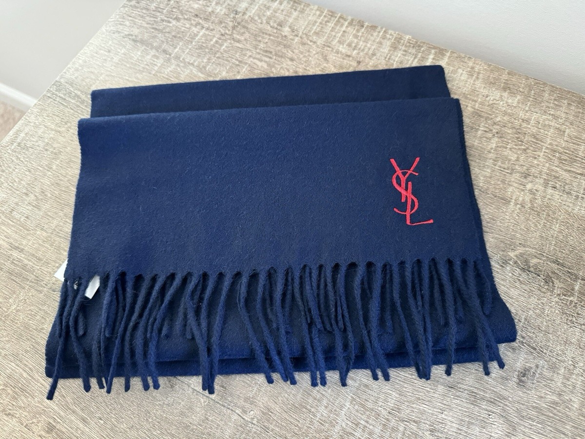 NWT YSL Yves Saint Laurent 100% wool scarf Unisex Made In Italy  