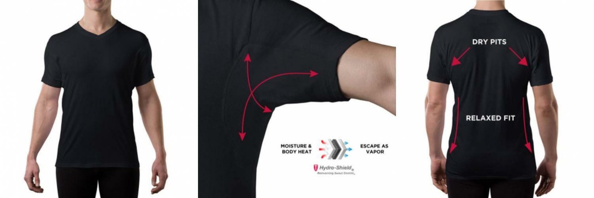 Sweatproof Undershirt for Men with Underarm Sweat Pads (Original