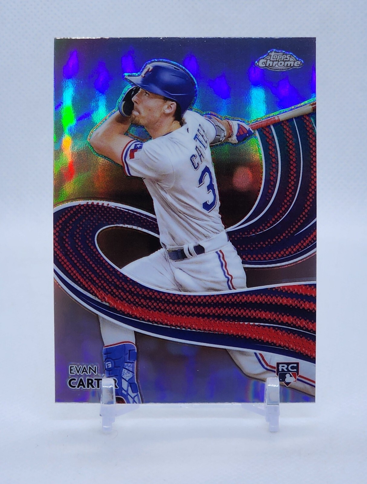 2024 Topps Chrome EVAN CARTER Strokes RC RANGERS #S-23