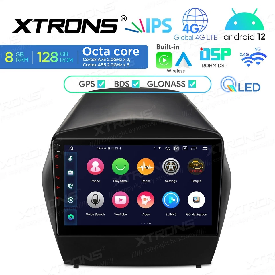 AUTORADIO ANDROID 8/128GB HYUNDAI TUCSON IX 35 2009-2018 STEREO AUTO NAVIGATORE - Immagine 3 di 4