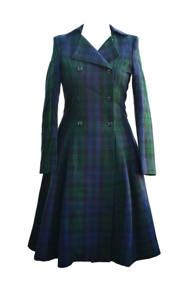 Scottish Women s KATE Black Watch Tartan Double Breasted Coat Formal Wear